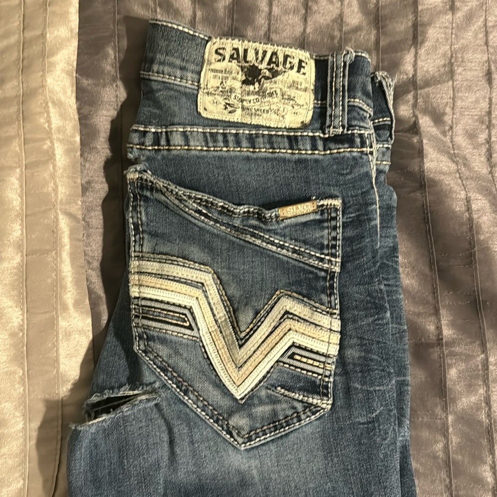 32 x 30 jeans, straight slim fit. Salvage supply Company jeans.